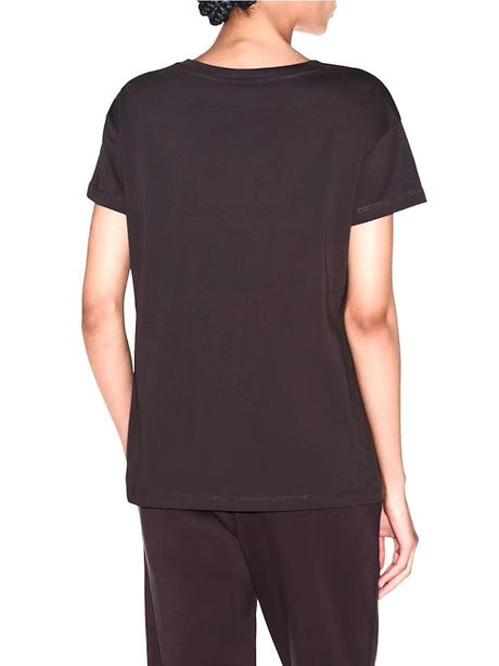 T-shirt Armani over in jersey di cotone Donna - Marrone