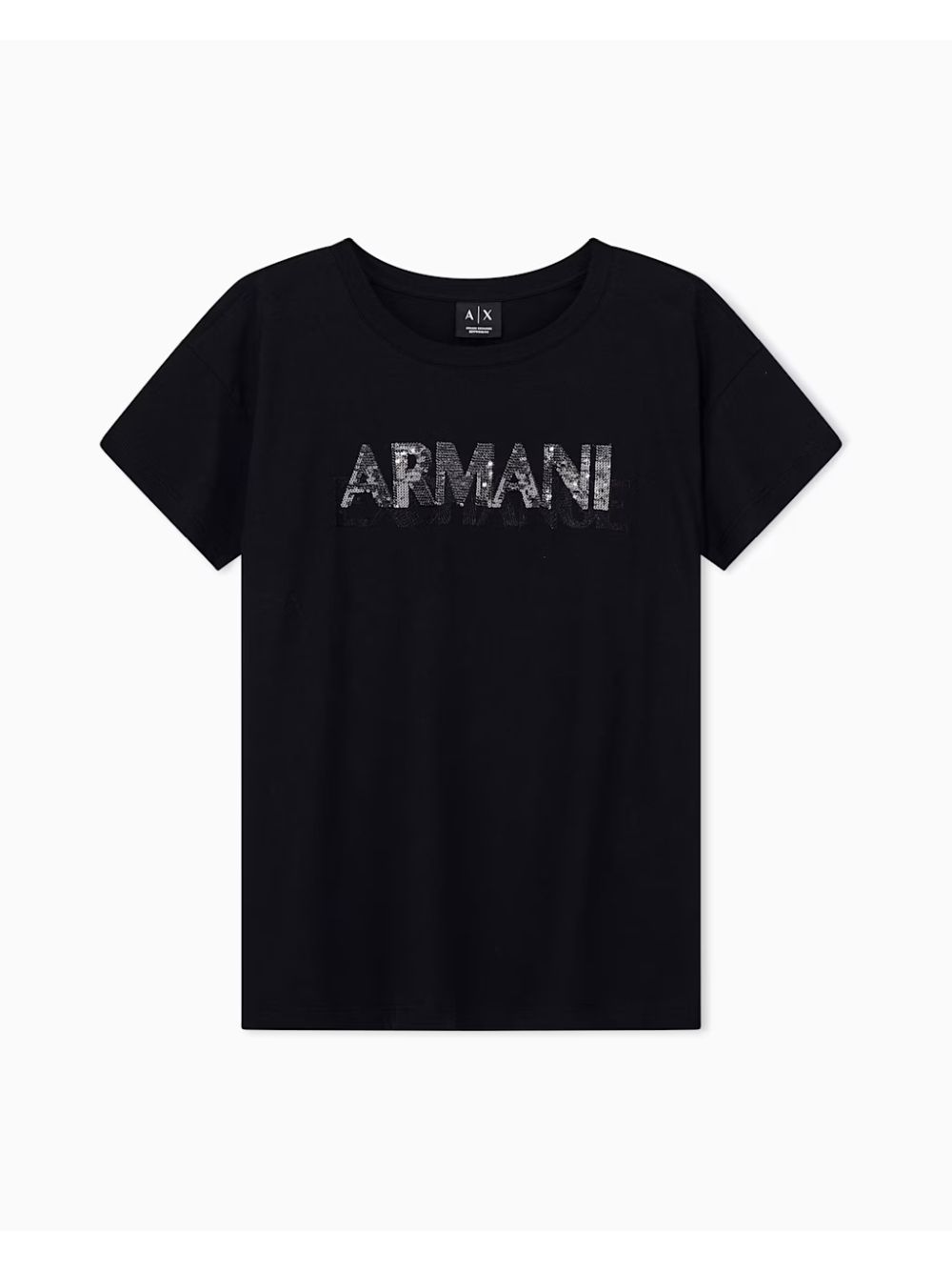 T-shirt Armani over in jersey di cotone Donna - Nero