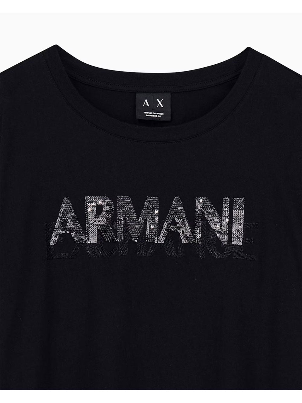 T-shirt Armani over in jersey di cotone Donna - Nero
