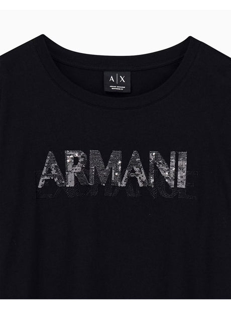 T-shirt Armani over in jersey di cotone Donna - Nero