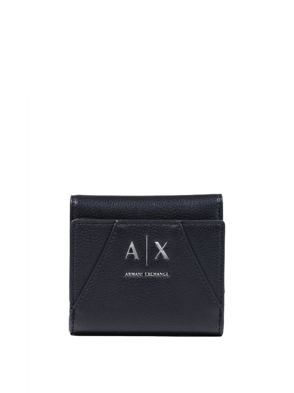 Portafoglio Armani con logo a contrasto Donna - Nero