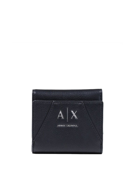 Portafoglio Armani con logo a contrasto Donna - Nero