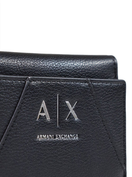 Portafoglio Armani con logo a contrasto Donna - Nero