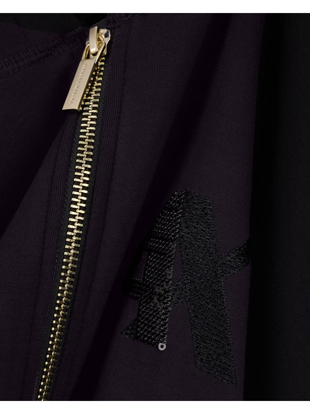 Felpa Armani con cappuccio e zip in tessuto scuba Donna - Nero
