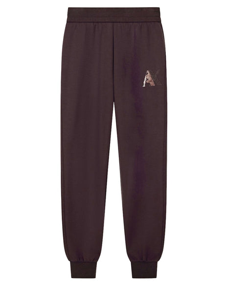 Pantalone Armani regular fit in tessuto scuba di viscosa Donna - Marrone
