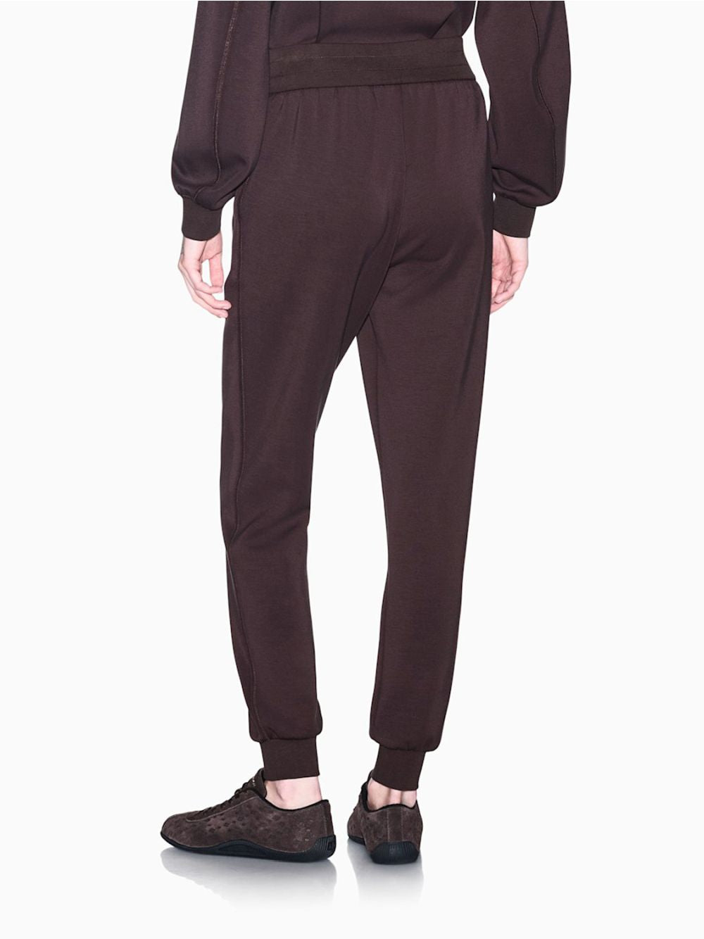 Pantalone Armani regular fit in tessuto scuba di viscosa Donna - Marrone