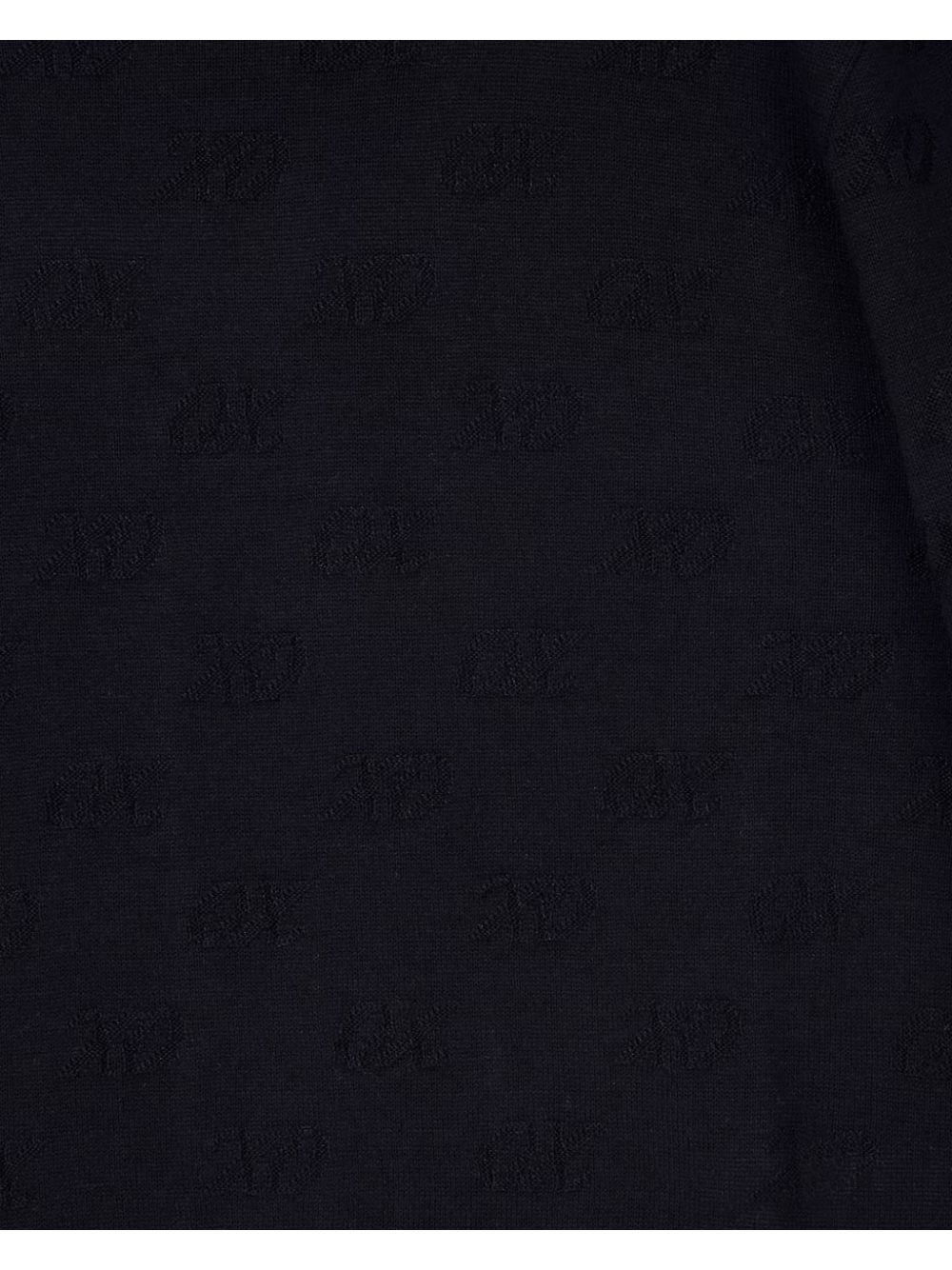Pullover Armani girocollo in viscosa e cotone con motivo a rilievo Donna - Nero