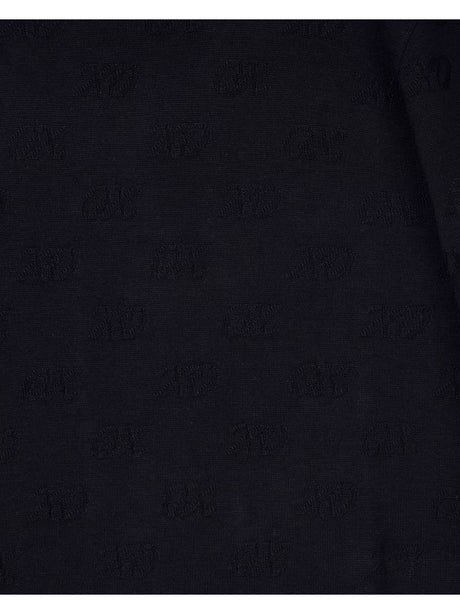 Pullover Armani girocollo in viscosa e cotone con motivo a rilievo Donna - Nero