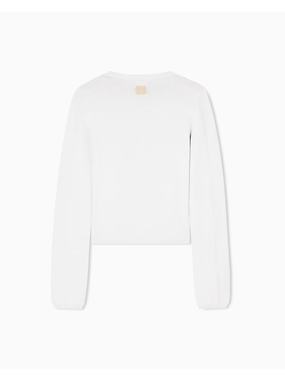 Cardigan Armani girocollo in viscosa riciclata con bottoni Donna - Bianco