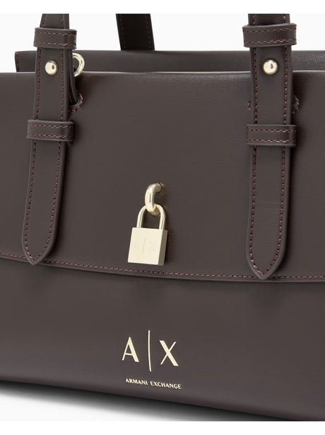 Borsa Armani con doppi manici e logo Donna - Marrone