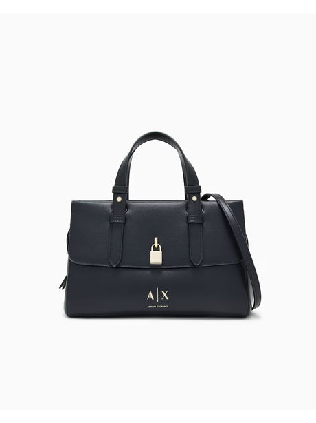 Borsa Armani con doppi manici e logo Donna - Nero
