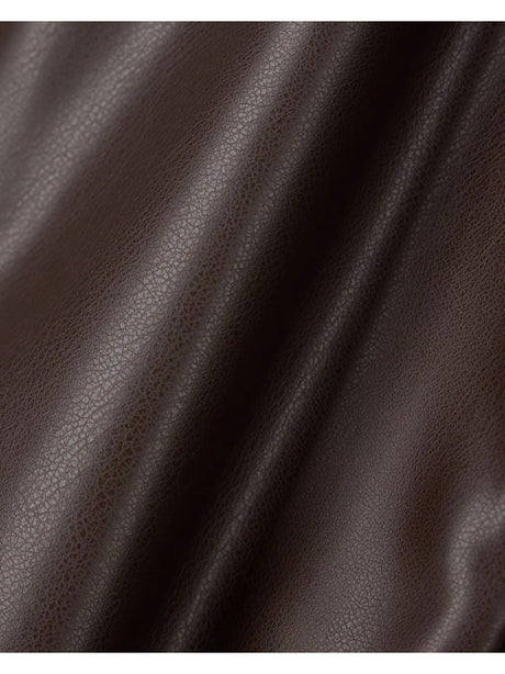 Giubbotto Armani in similpelle con zip e bordi a costine Donna - Marrone