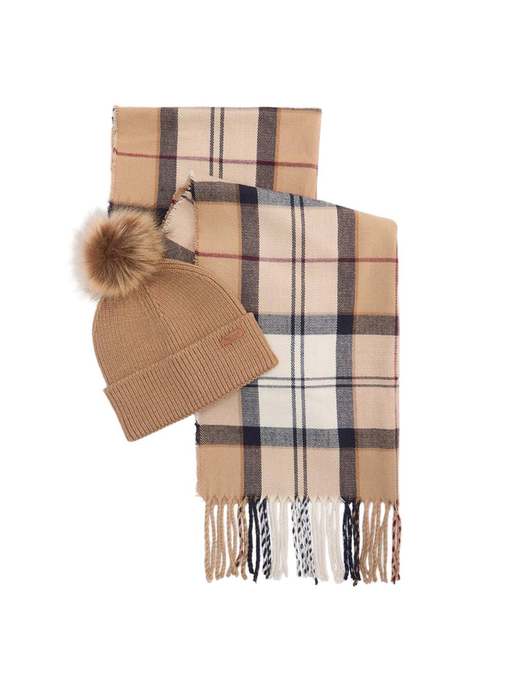 Set Barbour dover beanie & hales scarf Donna - Beige