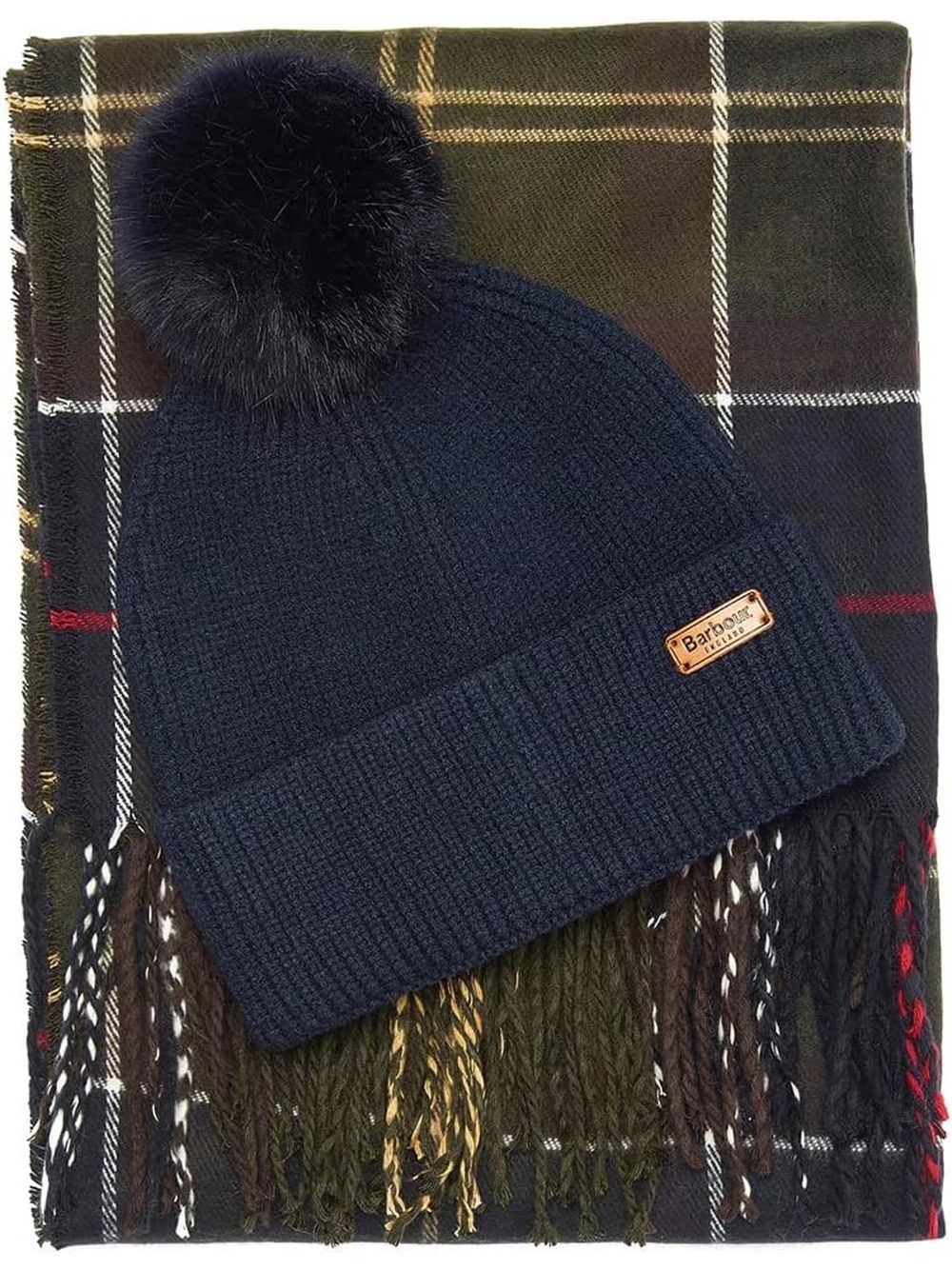 Set Barbour dover beanie & hales scarf Donna - Multicolore