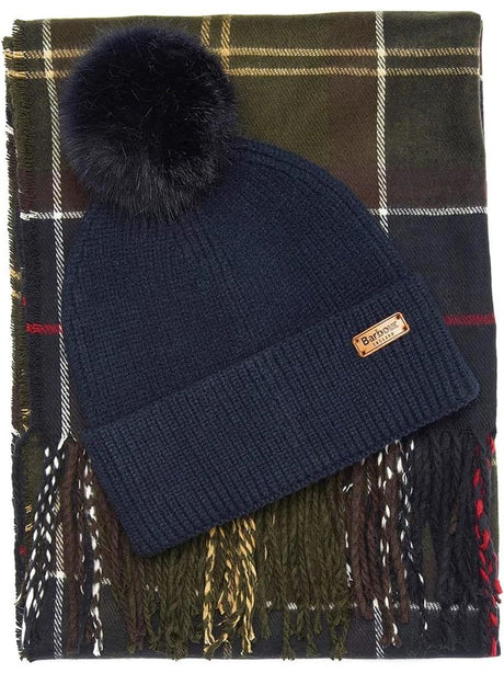 Set Barbour dover beanie & hales scarf Donna - Multicolore