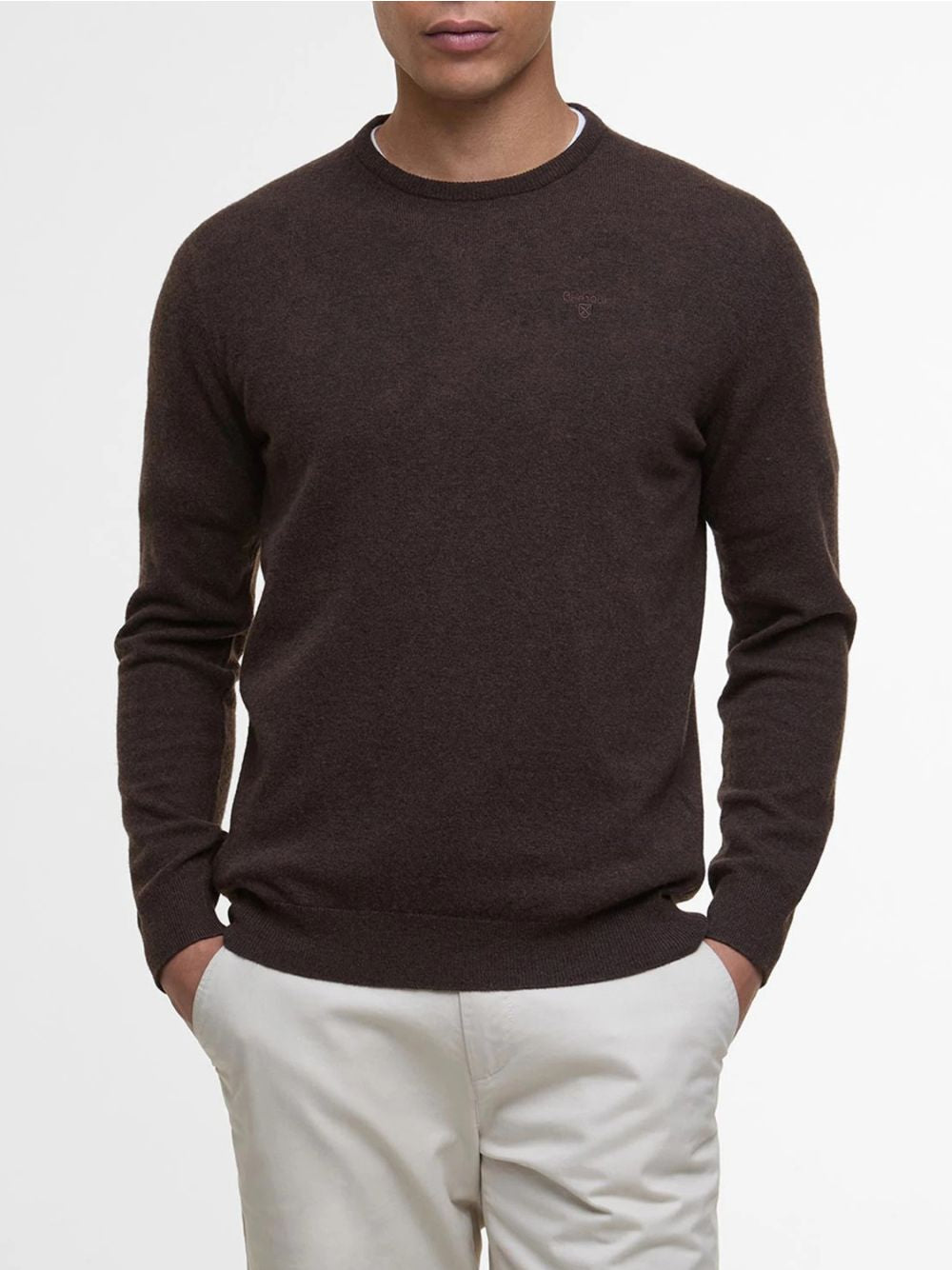 Pullover Barbour essential l/wool Uomo - Marrone