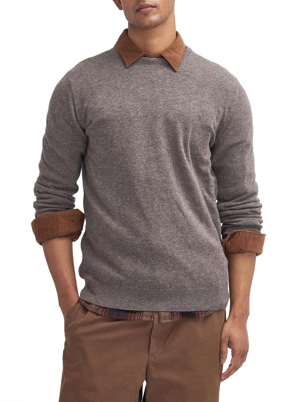 Pullover Barbour essential l/wool Uomo - Avorio