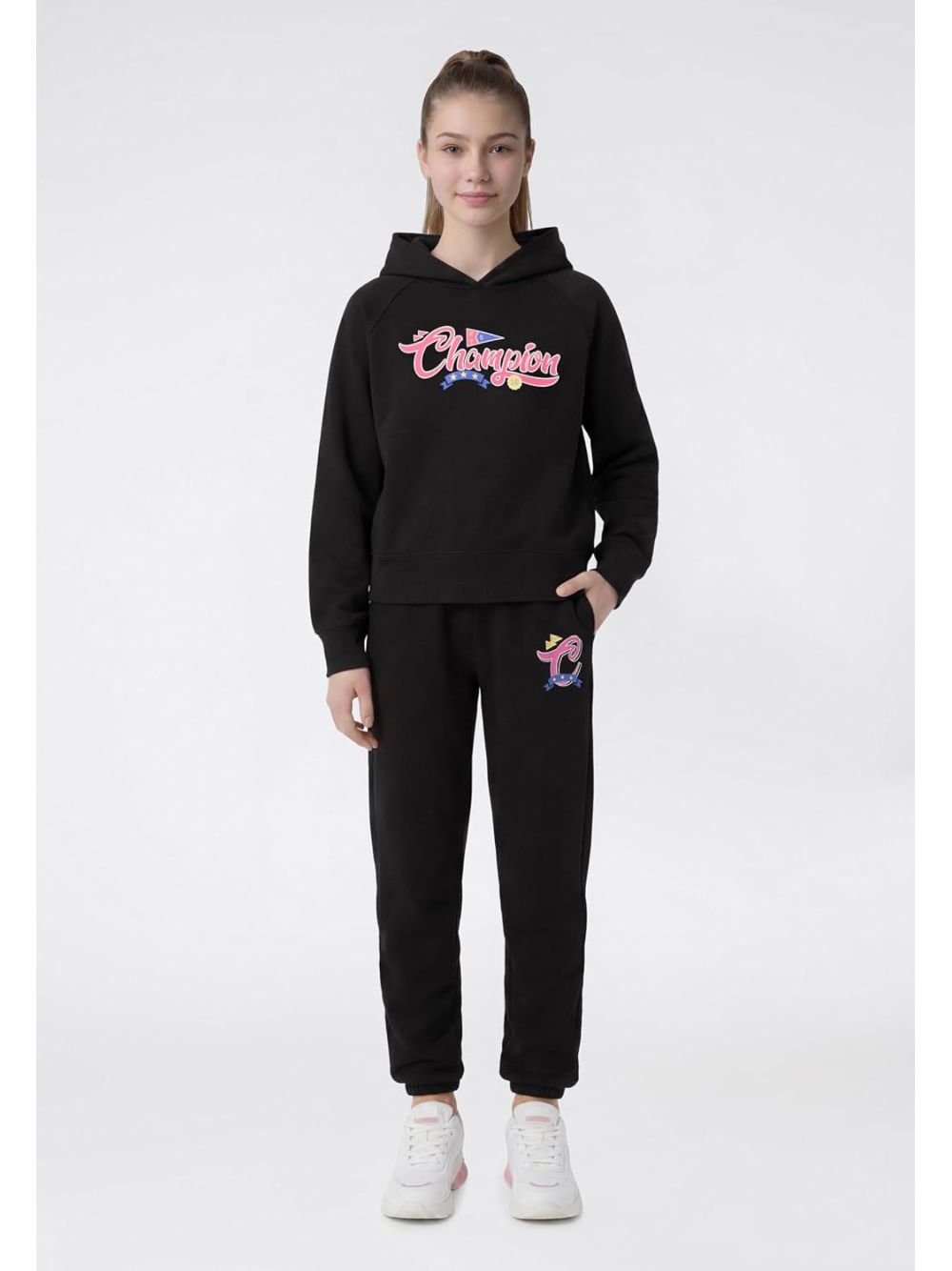 Pantalone Felpa Champion ELASTIC CUFF PANTS Bambina - Nero