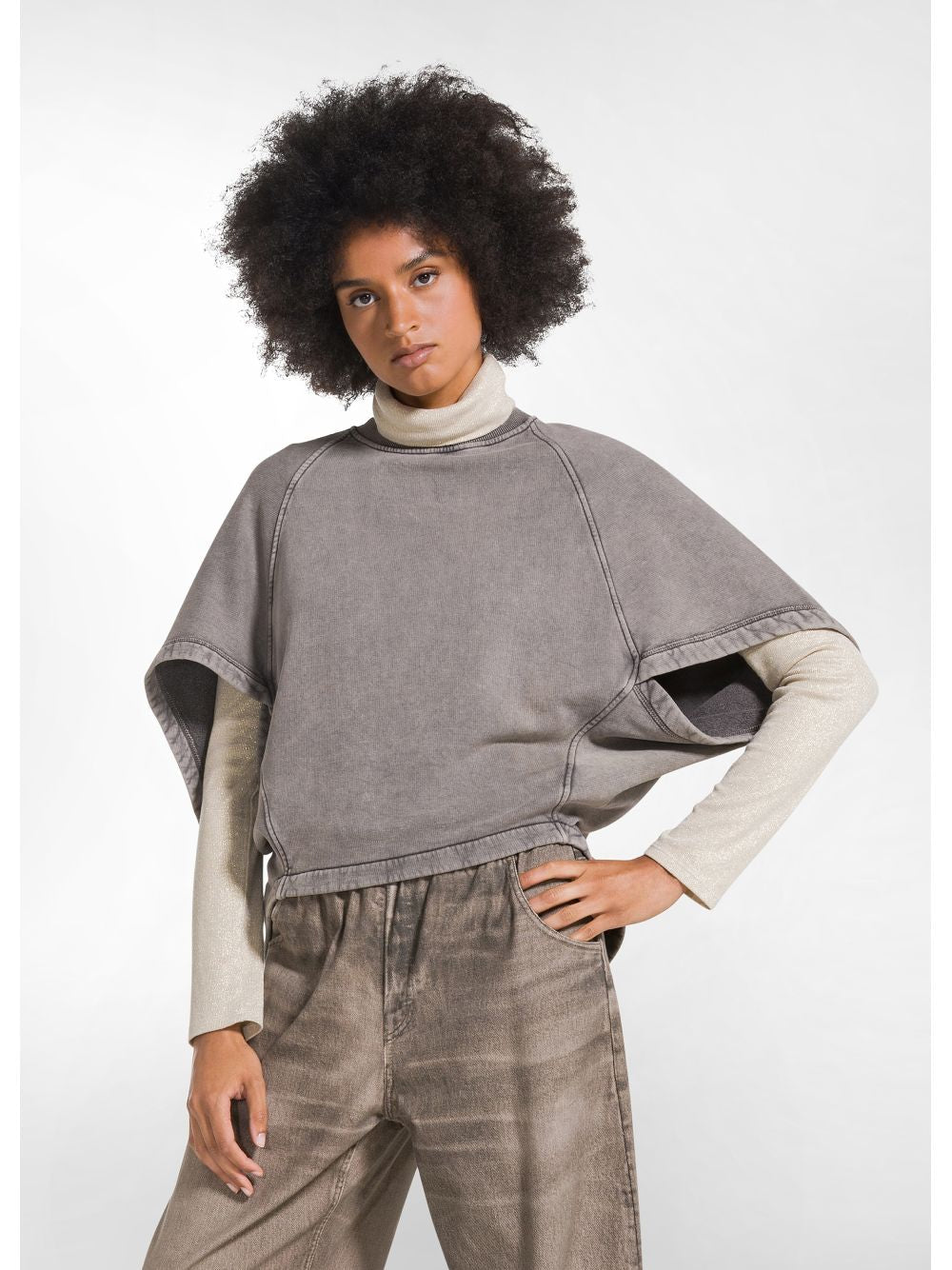 Felpa Deha MARBLED CAPE-CUP CREWNECK Donna - Grigio Deha  Angolo dello Sport