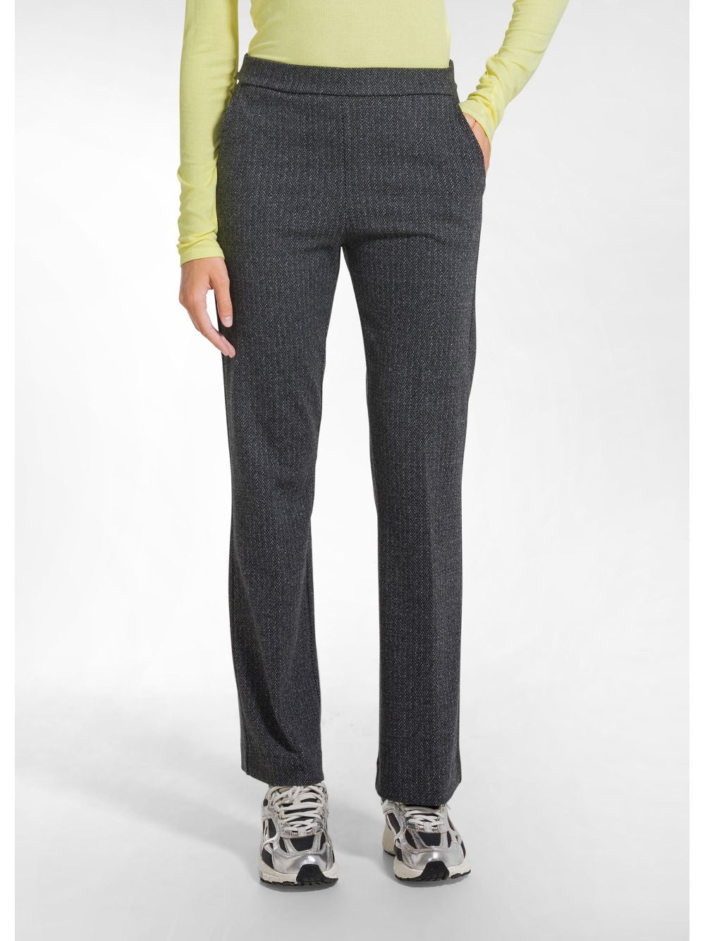 Pantalone Deha HERRINGBONE JACQUARD SLIM FIT PANTS Donna - Grigio