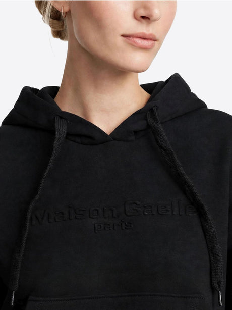 Felpa Gaelle CAPPUCCIO E LOGO EMBOSSED SUL DAVANTI Donna - Nero