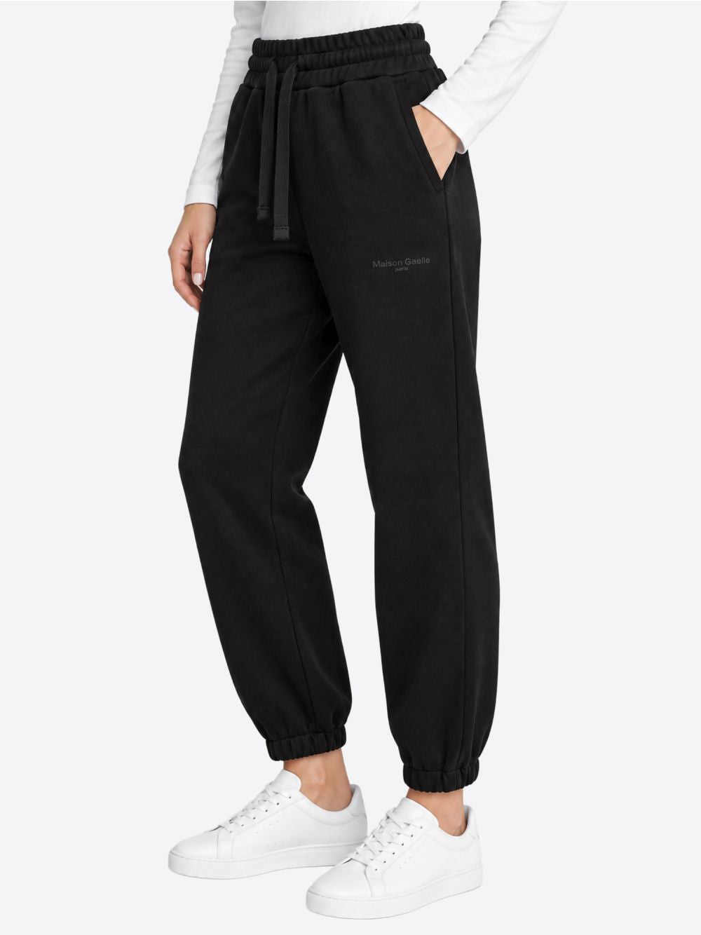 Pantalone Felpa Gaelle POLSINO E RICAMO LOGO Donna - Nero