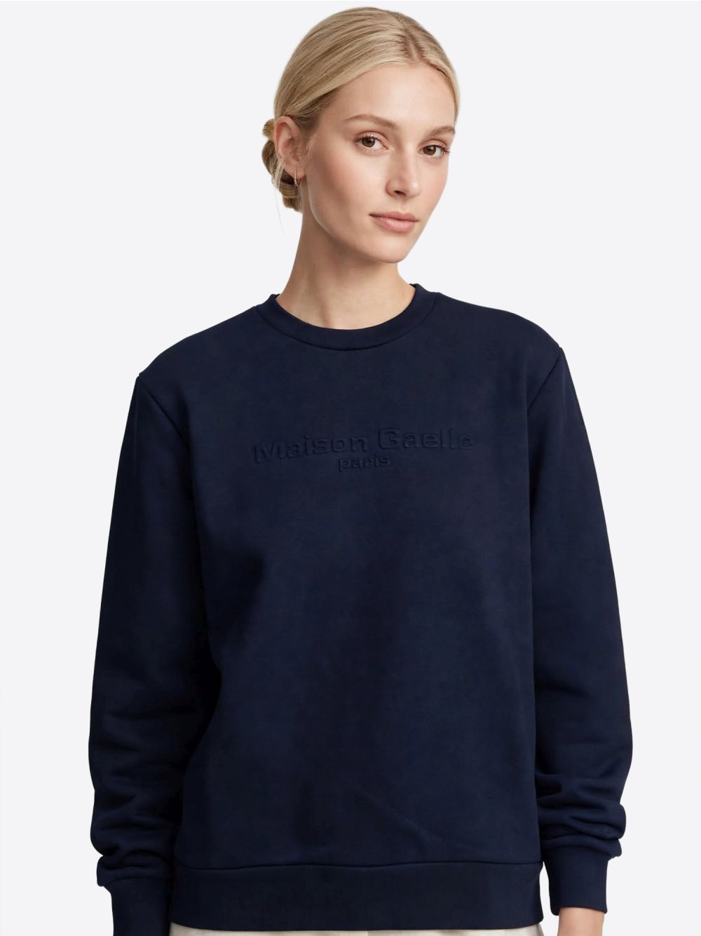 Felpa Gaelle PARICOLLO MANICA LUNGA CON LOGO EMBOSSED Donna - Blu