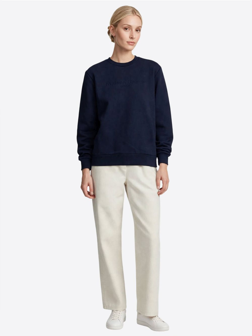 Felpa Gaelle PARICOLLO MANICA LUNGA CON LOGO EMBOSSED Donna - Blu