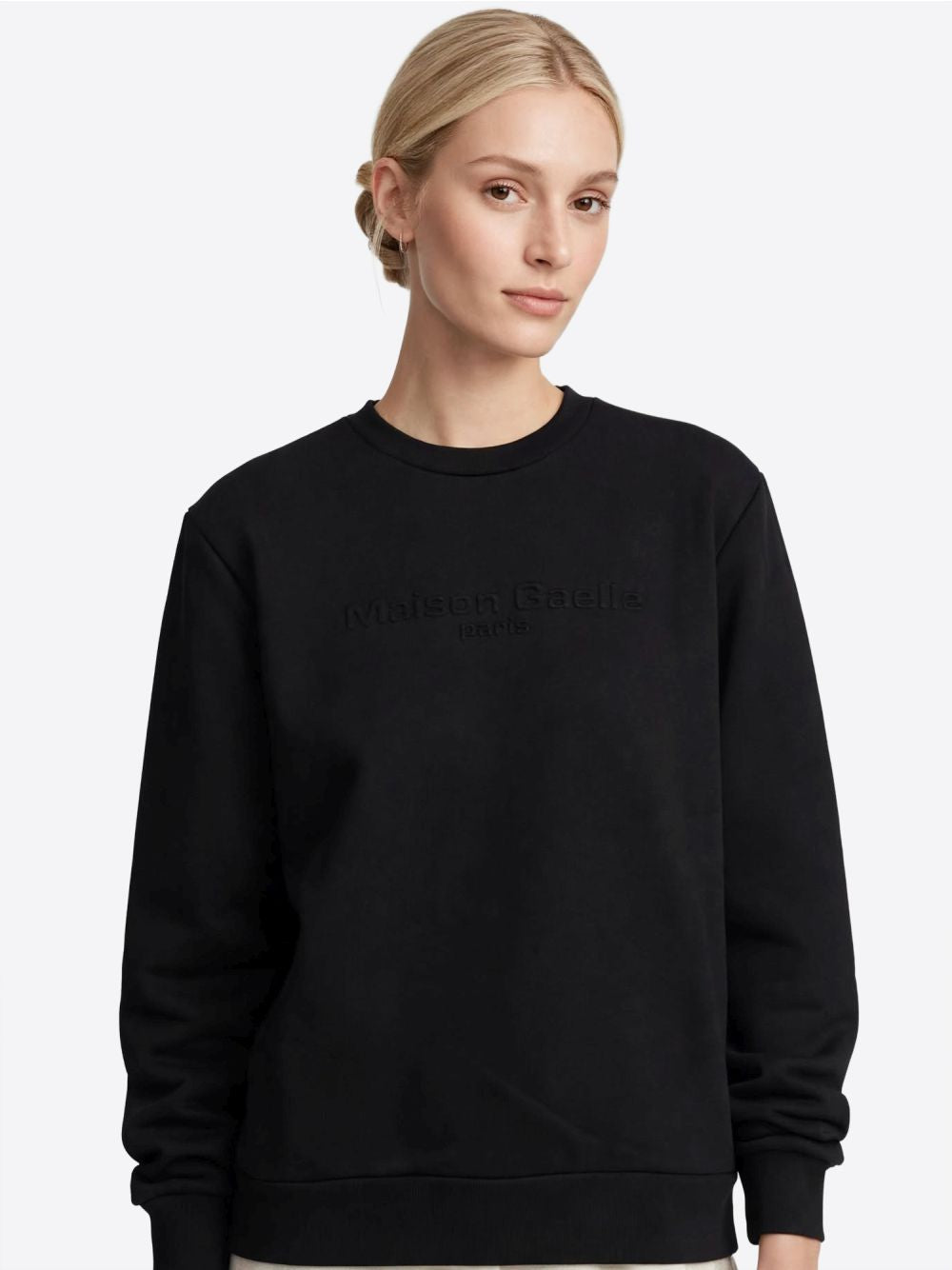 Felpa Gaelle PARICOLLO MANICA LUNGA CON LOGO EMBOSSED Donna - Nero