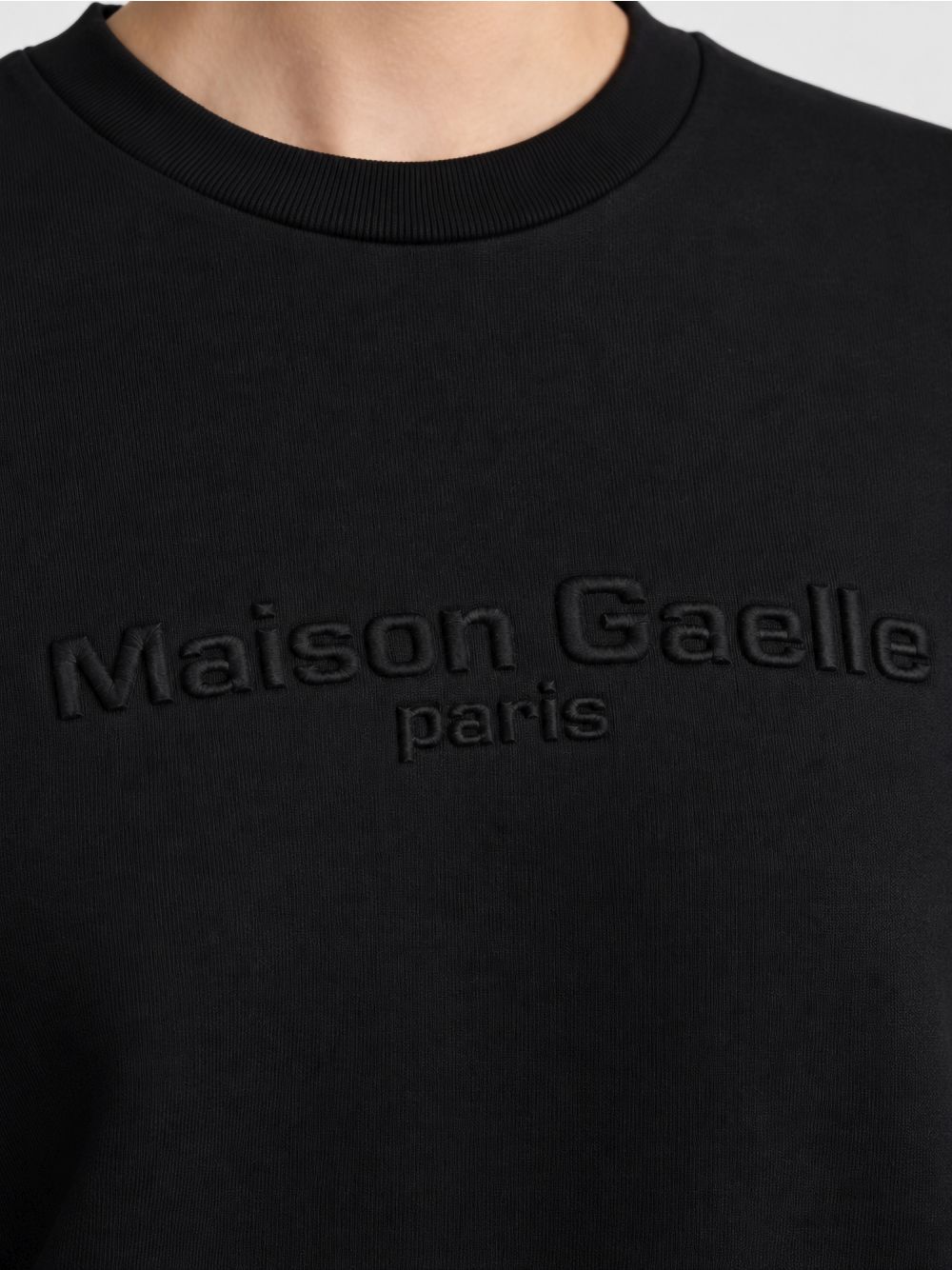 Felpa Gaelle PARICOLLO MANICA LUNGA CON LOGO EMBOSSED Donna - Nero