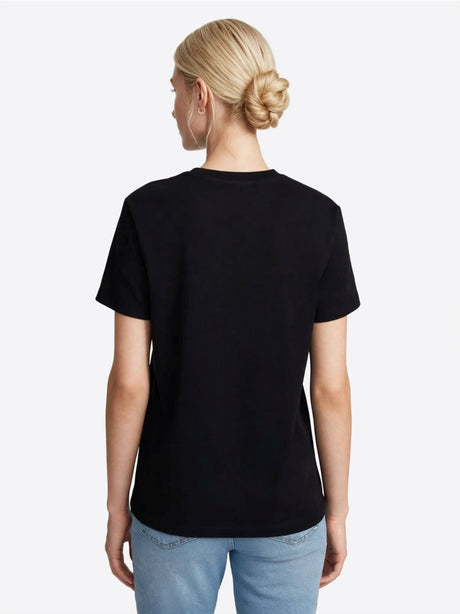 T-shirt Gaelle PARICOLLO MEZZA MANICA CON LOGO STRASS SUL DAVANTI Donna - Nero