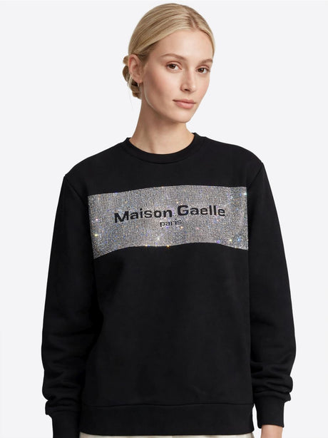 Felpa Gaelle PARICOLLO MANICA LUNGA CON APPLICAZIONE STRASS Donna - Nero