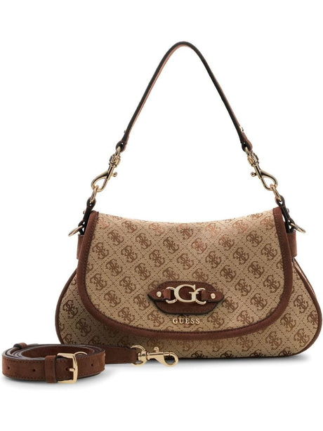 Borsa Guess SAMANTHA FLAP SHOULDER BAG Donna - Beige