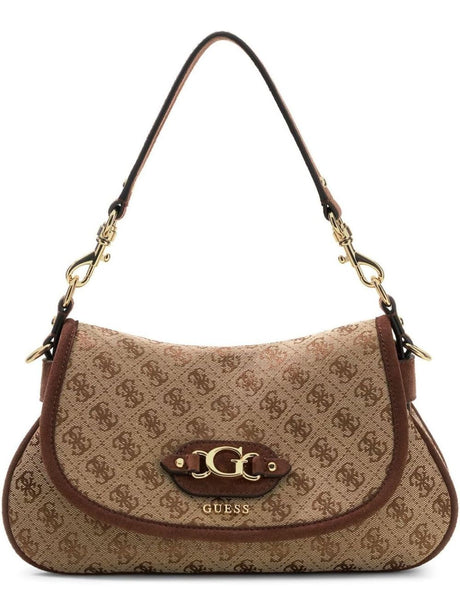 Borsa Guess SAMANTHA FLAP SHOULDER BAG Donna - Beige