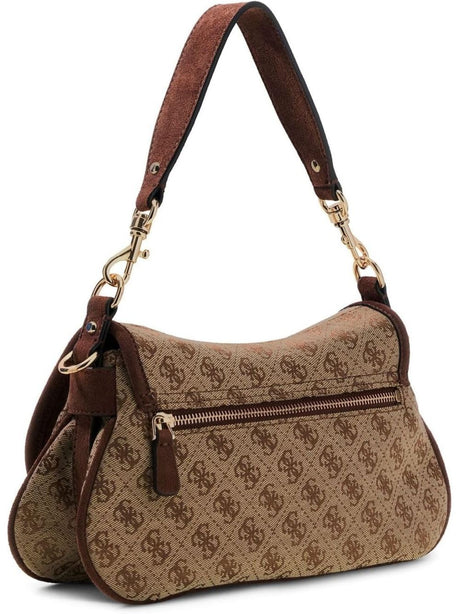 Borsa Guess SAMANTHA FLAP SHOULDER BAG Donna - Beige