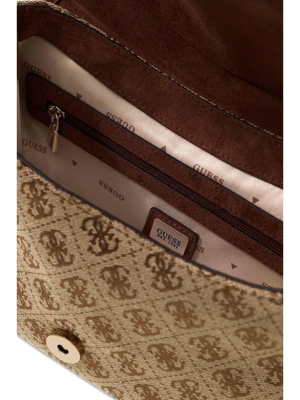 Borsa Guess SAMANTHA FLAP SHOULDER BAG Donna - Beige