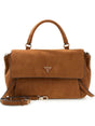 Borsa Guess DEVON TOP HANDLE FLAP Donna - Marrone