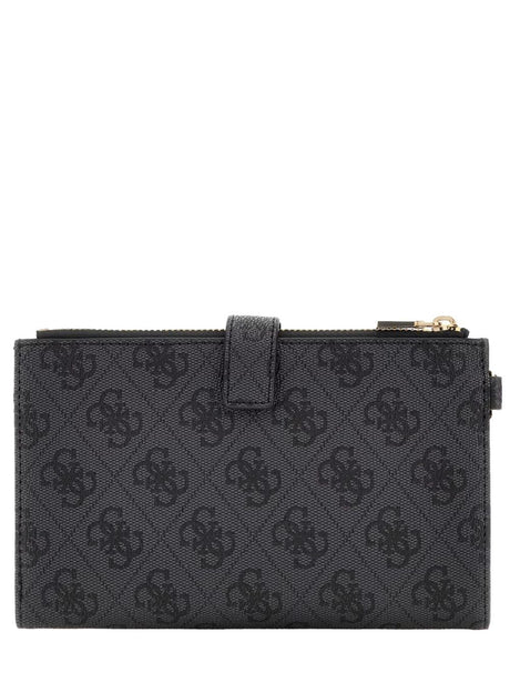 Portafoglio Guess LAUREL II SLG DBL ZIP ORGNZR Donna - Nero