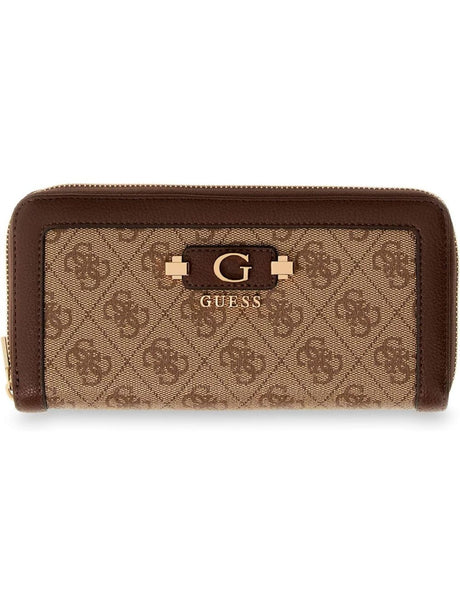Portafoglio Guess LINDSEY SLG LARGE ZIP AROUND Donna - Marrone