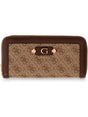 Portafoglio Guess LINDSEY SLG LARGE ZIP AROUND Donna - Marrone