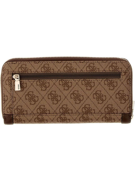 Portafoglio Guess LINDSEY SLG LARGE ZIP AROUND Donna - Marrone