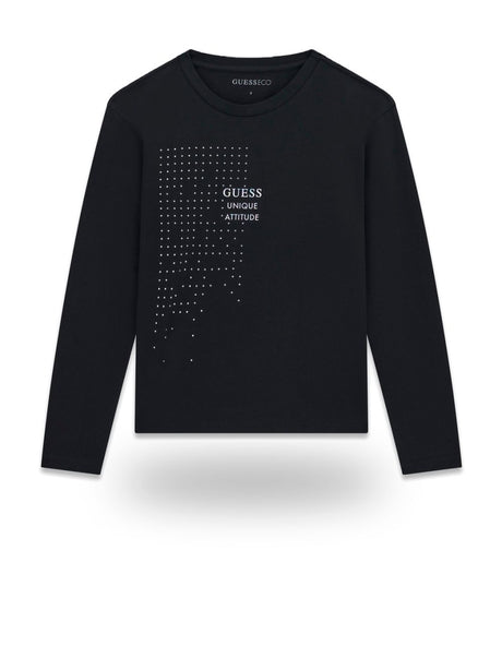 T-shirt Guess MIDI LS Bambina - Nero