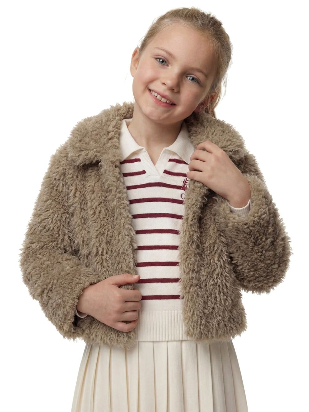 Giubbotto Guess FAUX FUR LS JACKET Bambina - Beige