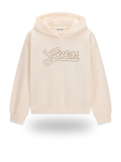 Felpa Guess RELAXED REGULAR HOODED LS ACT Bambina - Avorio