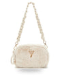 Borsa Guess FAUX FUR CAMERA BAG Bambina - Avorio