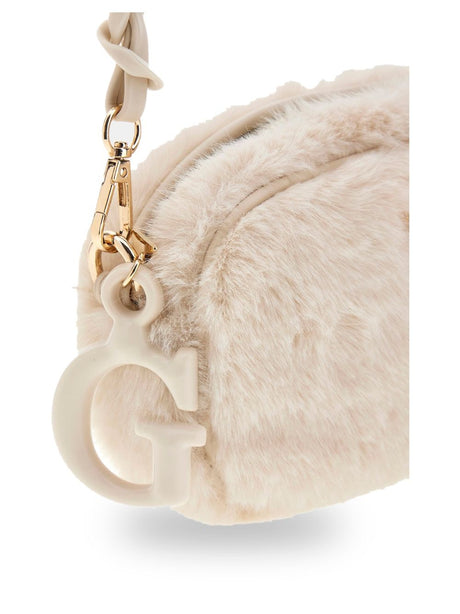 Borsa Guess FAUX FUR CAMERA BAG Bambina - Avorio