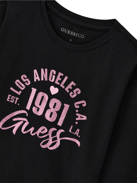 T-shirt Guess MIDI LS Bambina - Nero