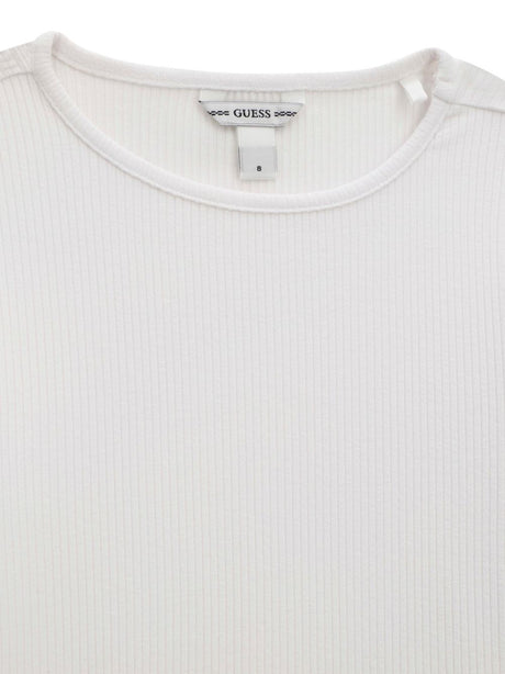 T-shirt Guess VISCOSE RIB LS T-SHIRT Bambina - Bianco