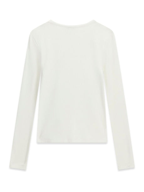 T-shirt Guess VISCOSE RIB LS T-SHIRT Bambina - Bianco
