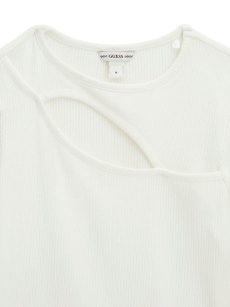 T-shirt Guess VISCOSE RIB LS T-SHIRT Bambina - Bianco